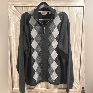 Impermeable platinum cashmere quarter zip sweater xl